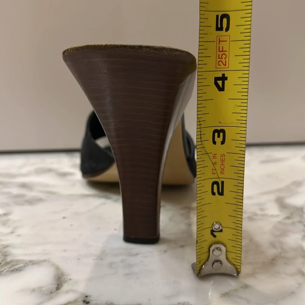 Gucci blk monogram high heel mule size 81/2 - Picture 4 of 8